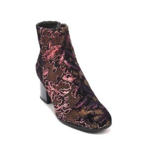 ITALIAN Multi-Color Velour Leather Zip Ankle Boots